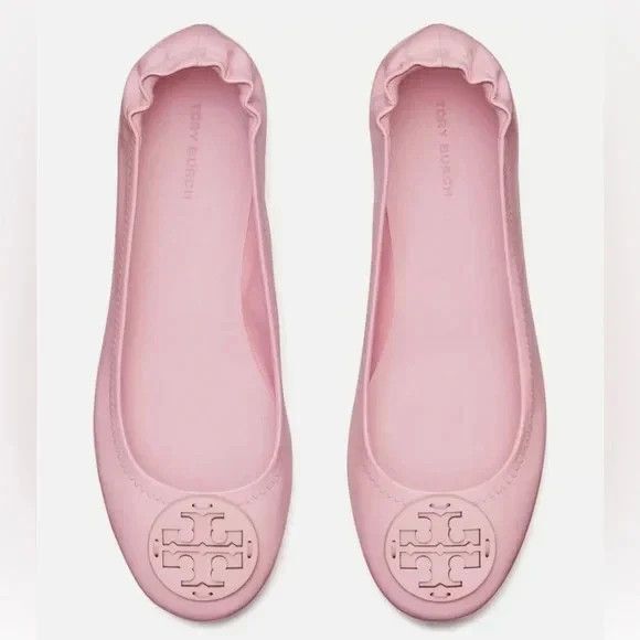 Tory Burch Minnie Travel Ballet Flats In Petunia Size 10 - Picture 1 of 7